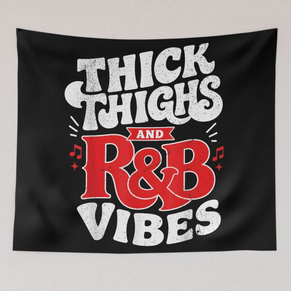 Item preview, Thick Thighs And RB Vibes Retro Vintage Music Lover Graphic Tee designed and sold by LittleNhutton.