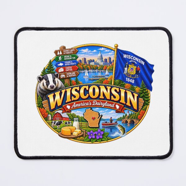 Item preview, Wisconsin America’s Dairyland Vintage Travel Design designed and sold by Awarrie.