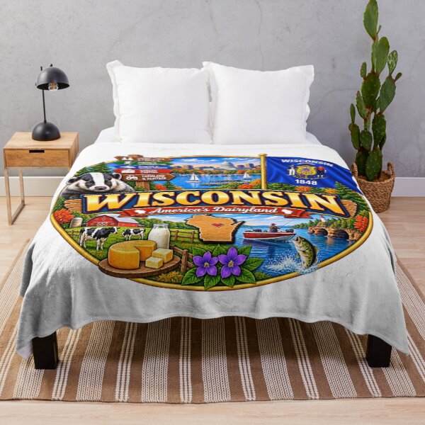 Item preview, Wisconsin America’s Dairyland Vintage Travel Design designed and sold by Awarrie.