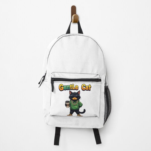 Item preview, Gentle Cat – Cool Black Cat with Sunglasses, Green Hoodie & Coffee designed and sold by KiwiArt 2020.