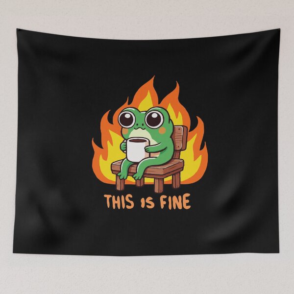 Item preview, Frog, This Is Fine designed and sold by Gkinoki.