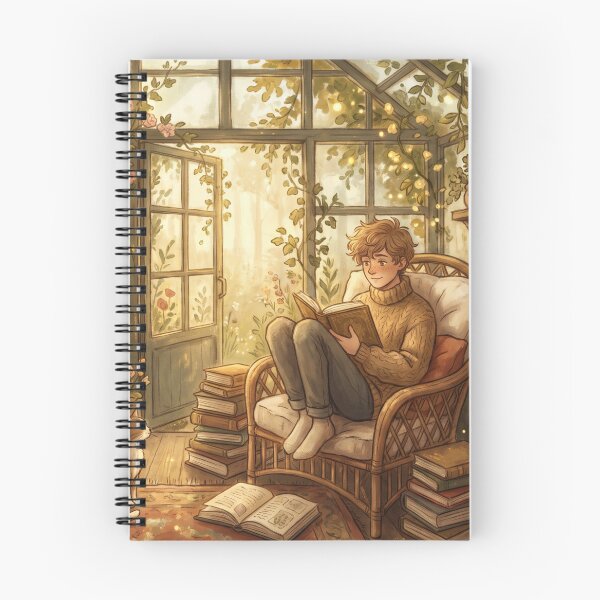 Item preview, Greenhouse Book Reader | Cozy Botanical Reading Illustration designed and sold by SebastianSpace.