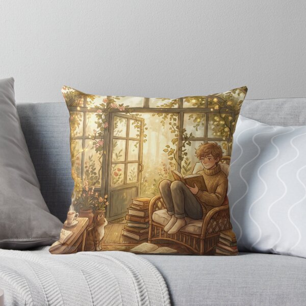 Item preview, Greenhouse Book Reader | Cozy Botanical Reading Illustration designed and sold by SebastianSpace.