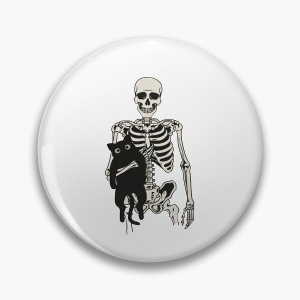 Item preview, Skeleton and Black Cat – Cute Spooky Halloween Cat Design designed and sold by roartusa.
