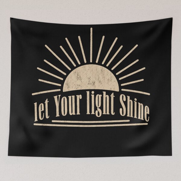 Item preview, Let Your Light Shine — Retro Boho Sunburst Christian Bible Verse designed and sold by RickyHN7.