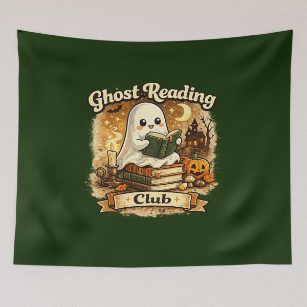 Item preview, Ghost Reading Club Cute Book Lover Halloween Design designed and sold by mocci10.
