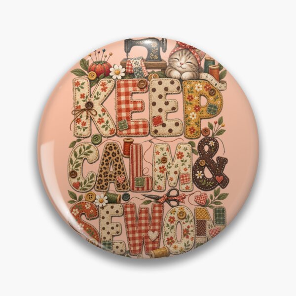 Item preview, Keep Calm & Sew On – Sewing Lover, Quilter & Seamstress Gift designed and sold by EverStitchStudio ★★★★★.