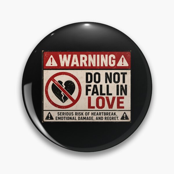 Item preview, Do Not Fall in Love Funny Warning Sign – Sarcastic Breakup Heartbreak Humor designed and sold by Sitred123.