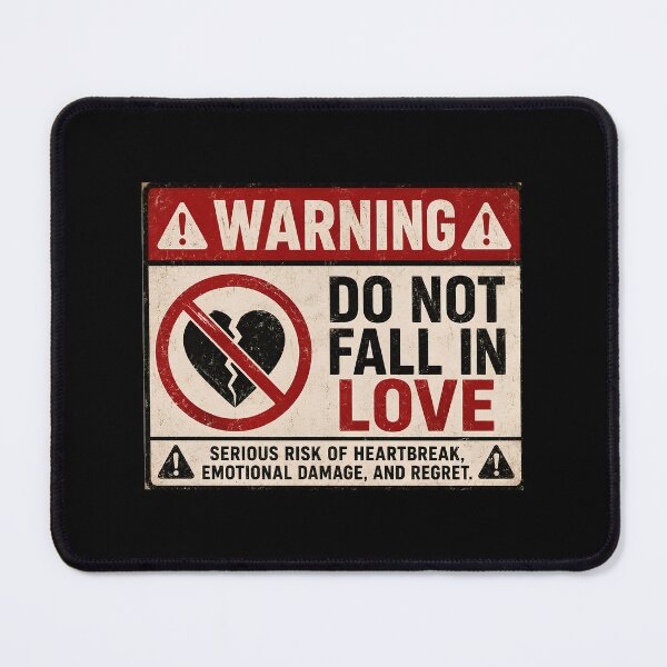 Item preview, Do Not Fall in Love Funny Warning Sign – Sarcastic Breakup Heartbreak Humor designed and sold by Sitred123.