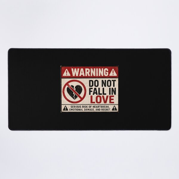Item preview, Do Not Fall in Love Funny Warning Sign – Sarcastic Breakup Heartbreak Humor designed and sold by Sitred123.