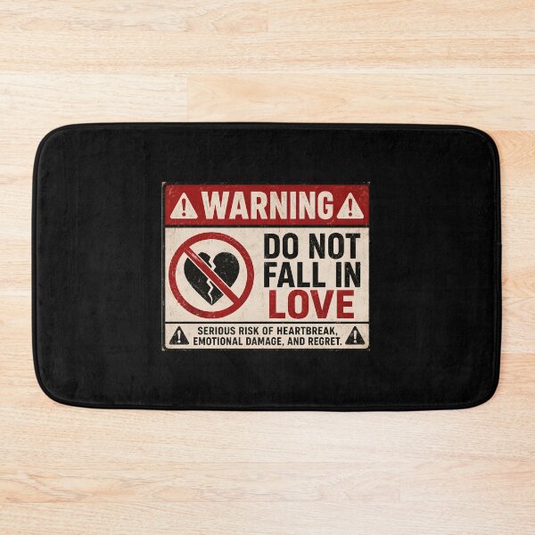 Item preview, Do Not Fall in Love Funny Warning Sign – Sarcastic Breakup Heartbreak Humor designed and sold by Sitred123.