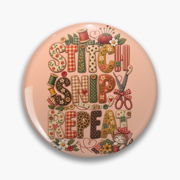 Item preview, Stitch Snip Repeat – Funny Sewing Quote for Sewists & Quilters designed and sold by EverStitchStudio ★★★★★.