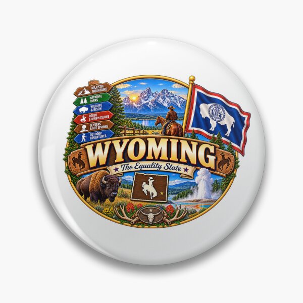 Item preview, Wyoming Equality State Vintage Western Travel Design designed and sold by Awarrie.