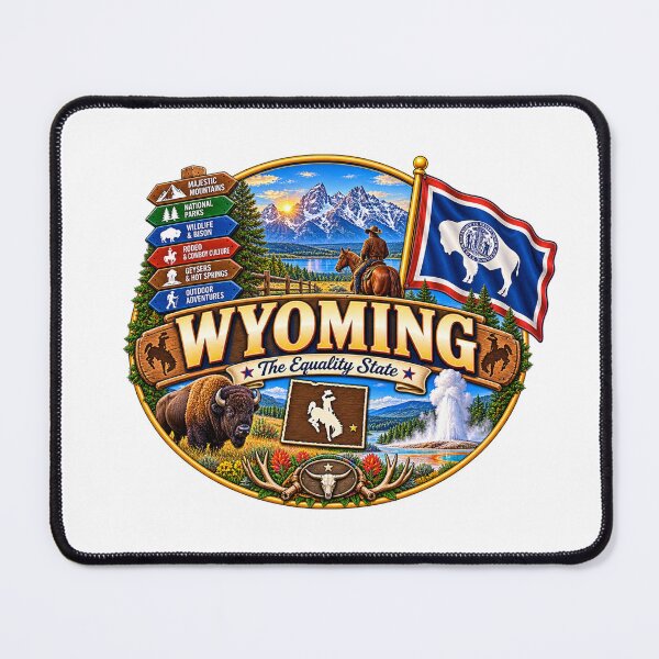 Item preview, Wyoming Equality State Vintage Western Travel Design designed and sold by Awarrie.