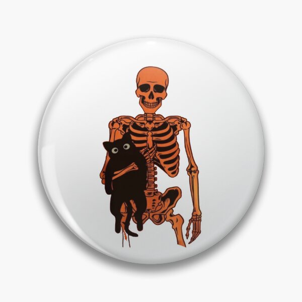 Item preview, Skeleton and Black Cat – Cute Spooky Halloween Cat Design designed and sold by roartusa.