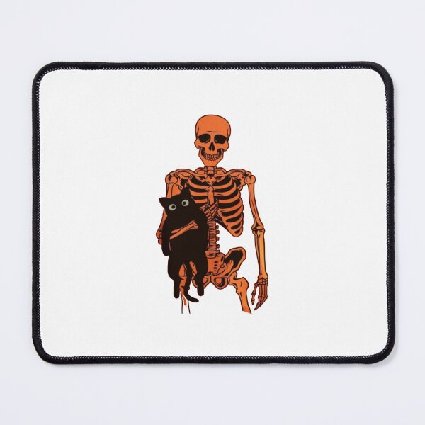 Item preview, Skeleton and Black Cat – Cute Spooky Halloween Cat Design designed and sold by roartusa.