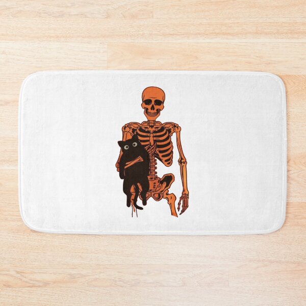 Item preview, Skeleton and Black Cat – Cute Spooky Halloween Cat Design designed and sold by roartusa.