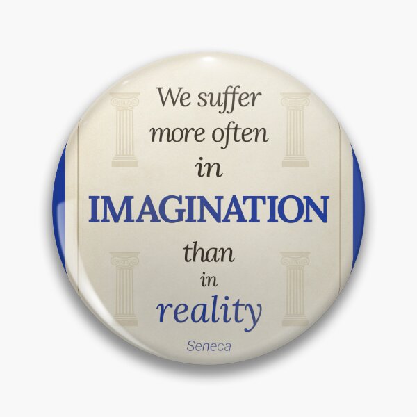 Item preview, We Suffer More Often in Imagination Than in Reality - Seneca - Elegant Script Stoic Quote - Egyptian Blue Version designed and sold by Stoic Core.