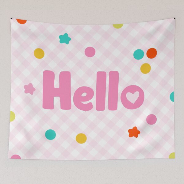 Item preview, Hello on Gingham designed and sold by MissMelsa.
