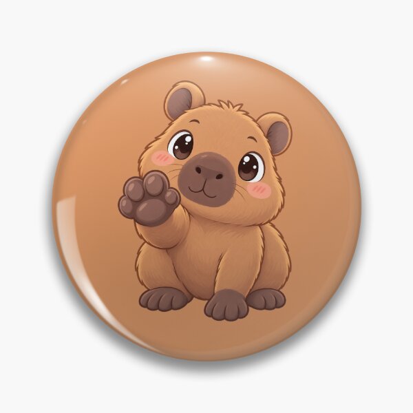 Item preview, Cute Capybara Waving with Adorable Paw designed and sold by zan-mf.