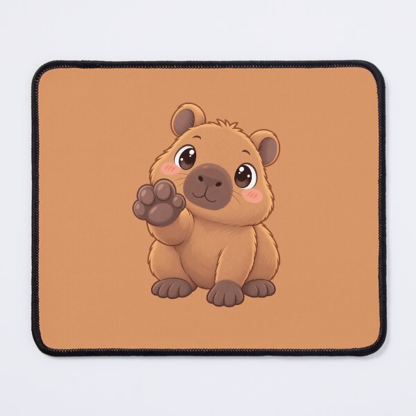 Item preview, Cute Capybara Waving with Adorable Paw designed and sold by zan-mf.