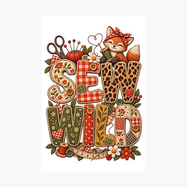 Item preview, Sew Wild – Funny Sewing Quote for Sewists, Quilters & Crafters designed and sold by EverStitchStudio ★★★★★.