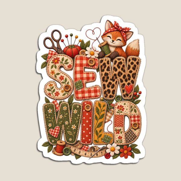 Item preview, Sew Wild – Funny Sewing Quote for Sewists, Quilters & Crafters designed and sold by EverStitchStudio ★★★★★.