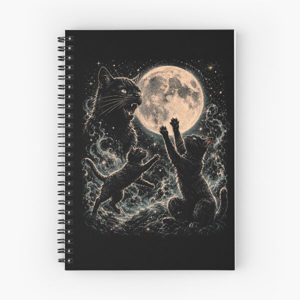 Item preview, Black Cats Under the Moon – Spooky Gothic Kitty  Celestial Witchy Vintage Fantasy Cat designed and sold by SOUFIANE1991.