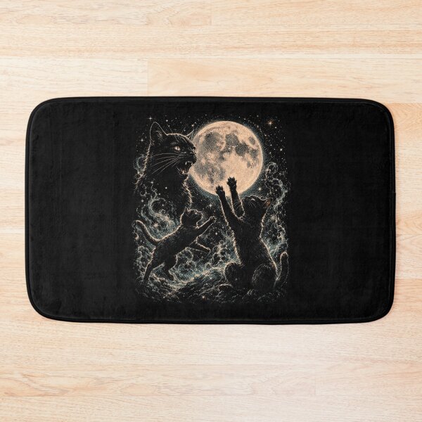 Item preview, Black Cats Under the Moon – Spooky Gothic Kitty  Celestial Witchy Vintage Fantasy Cat designed and sold by SOUFIANE1991.