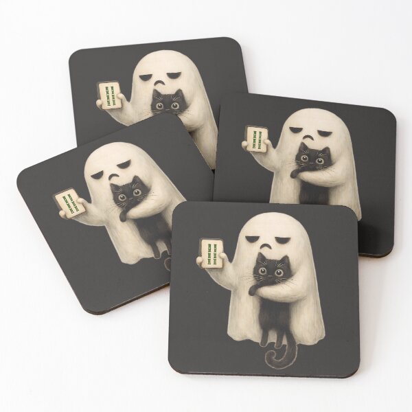 Item preview, Bam Boo Tile Player Halloween Ghost Mahjong Cat Fall Season designed and sold by SunfullyYours.