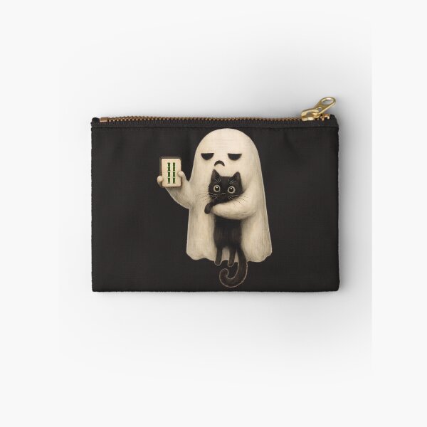 Item preview, Bam Boo Tile Player Halloween Ghost Mahjong Cat Fall Season designed and sold by SunfullyYours.