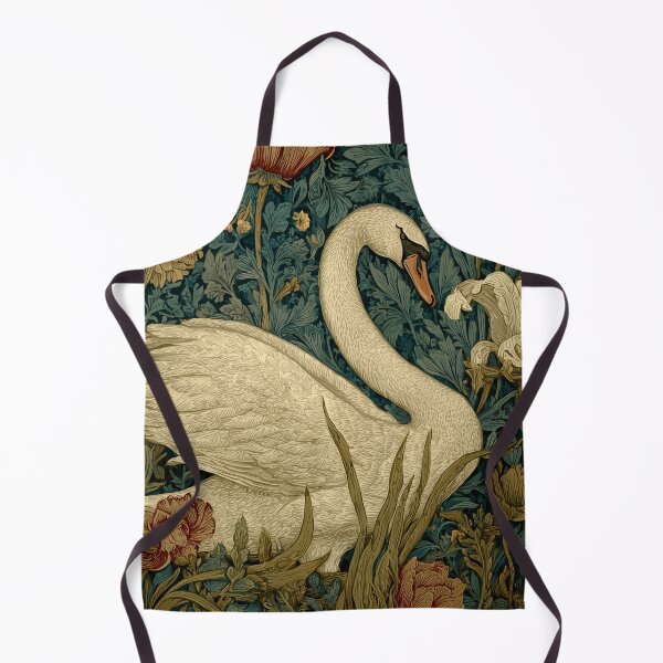 Item preview, Swan Among Chrysanthemums Art Poster designed and sold by GoodOldPrints4.