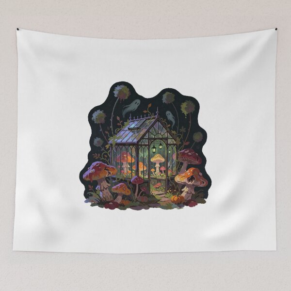 Item preview, Enchanted Mushroom Cottage – Magical Forest Cottagecore Sticker designed and sold by AillustriaAK.