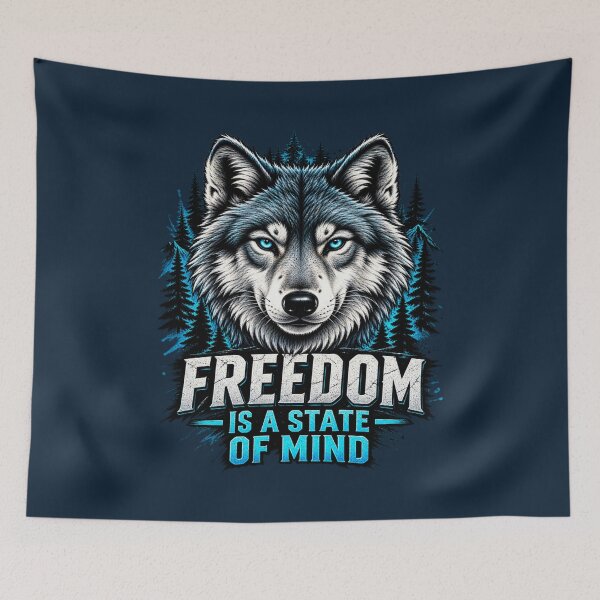 Item preview, Freedom Is a State of Mind Wolf | Wilderness Spirit designed and sold by FABIOLA1970.