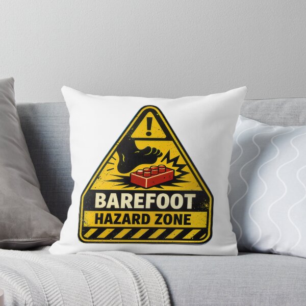 Item preview, Barefoot Hazard Zone - Stepping on a Lego Brick Warning Sign design designed and sold by tonylau81.