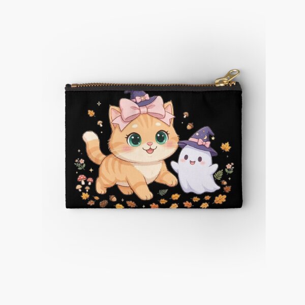 Item preview, Witch Cat and Cute Ghost Friends Halloween designed and sold by Moody Vibes Studio.