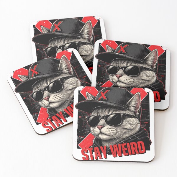 Item preview, Cool Cat Stay Weird Streetwear Sunglasses Hat designed and sold by WelLarsDigitals.