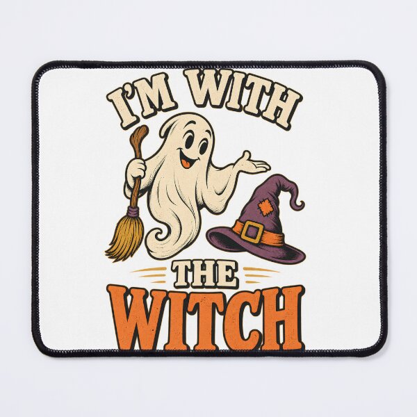 Item preview, Funny Halloween Couple T-Shirt, I'm with The Witch, Matching Witch Boyfriend Gift, Spooky Couples Costume Graphic Tee designed and sold by OUICHA.