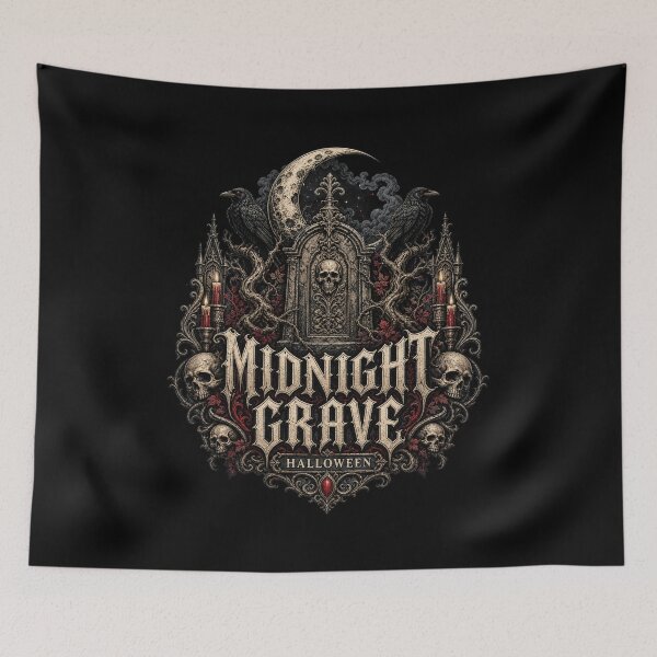 Item preview, HALLOWEEN Midnight Grave – Dark Cemetery Gothic Sticker designed and sold by ElKesslassy  Daniel.