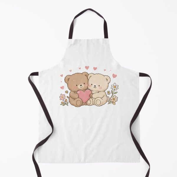 Item preview, Cute Teddy Bear Couple Holding Heart Daisy Flower Love designed and sold by Rehnair.