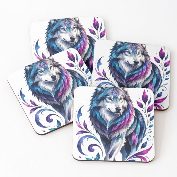 Item preview, Mystic Neon Wolf Watercolor Art designed and sold by Arts Design 15.