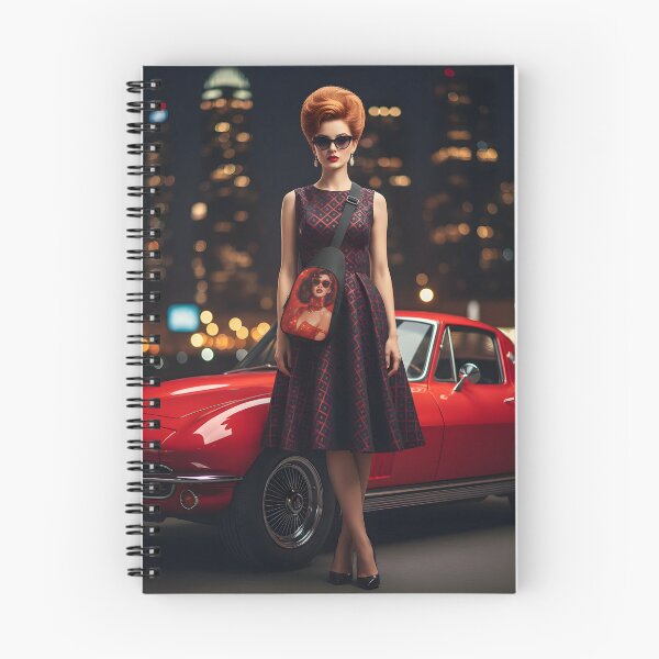 Item preview, Retro Pin-Up Girl - 60s Rockabilly Sling Bag with Red Corvette designed and sold by Ela Art Space .