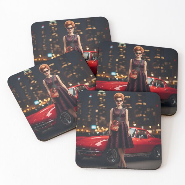Item preview, Retro Pin-Up Girl - 60s Rockabilly Sling Bag with Red Corvette designed and sold by Ela Art Space .