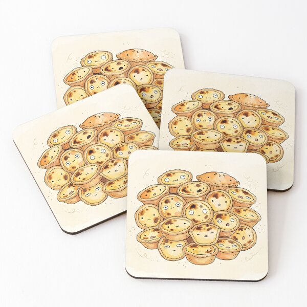 Item preview, Cute Egg Tarts Pile Kawaii Custard Tart Illustration designed and sold by DuckOddity.