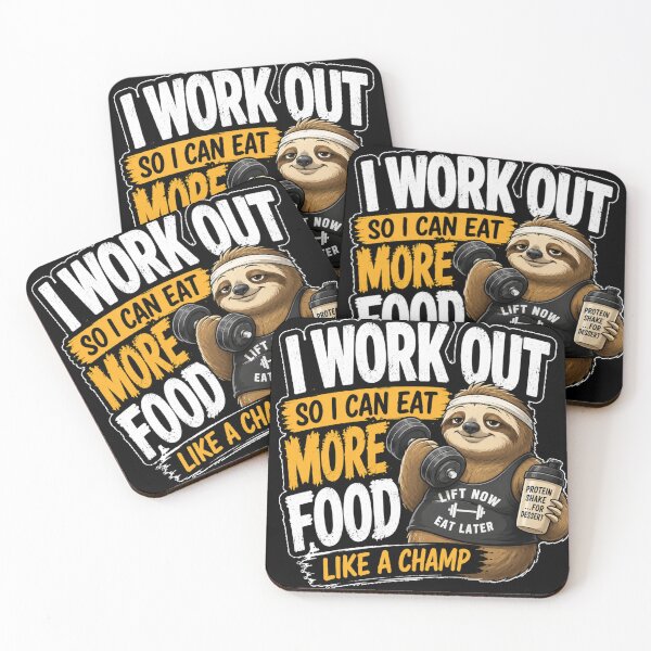 Item preview, Funny Sloth Gym – I Work Out So I Can Eat More Food designed and sold by GainzillasGymShop.