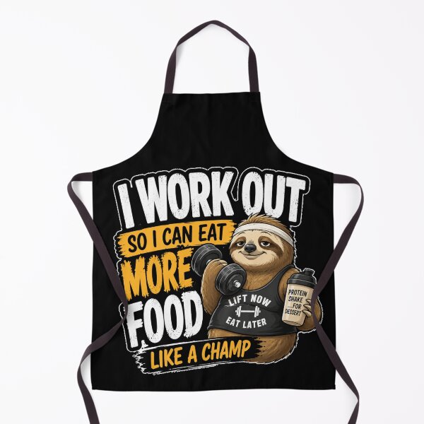 Item preview, Funny Sloth Gym – I Work Out So I Can Eat More Food designed and sold by GainzillasGymShop.