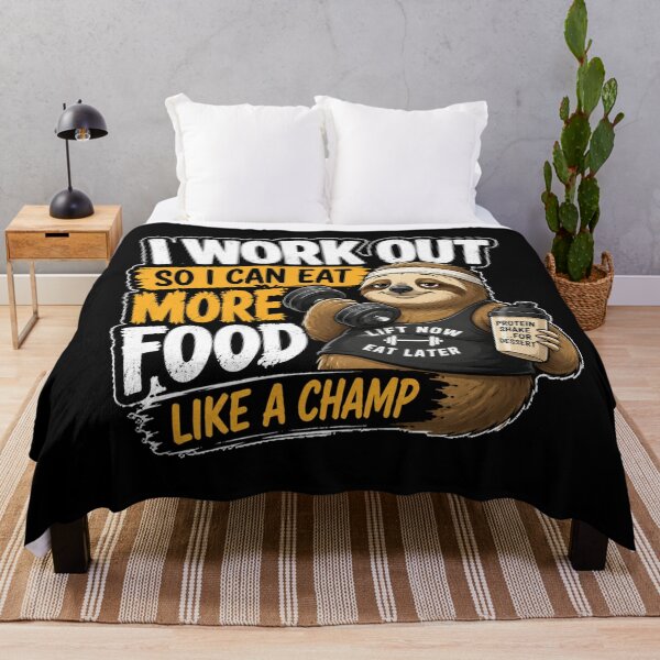 Item preview, Funny Sloth Gym – I Work Out So I Can Eat More Food designed and sold by GainzillasGymShop.