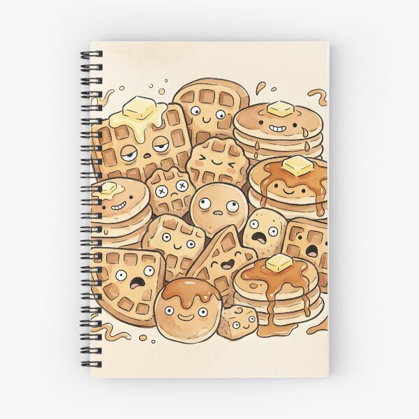 Item preview, Cute Waffles and Pancakes Pile Kawaii Breakfast Art designed and sold by DuckOddity.