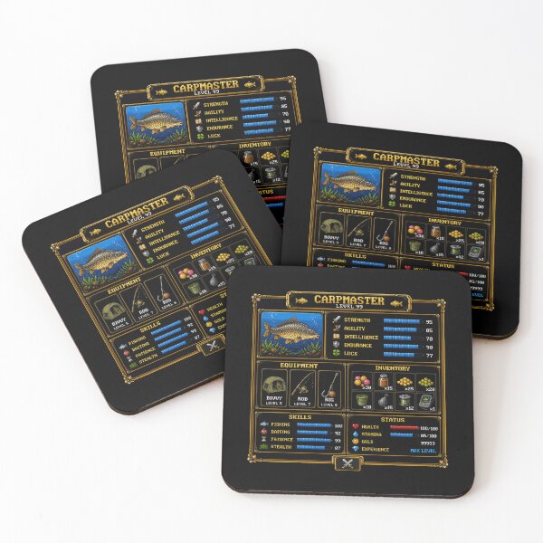 Item preview, Carpmaster Level 99 Retro Gaming RPG Fishing Parody designed and sold by GeekAnglerStore.
