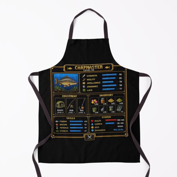 Item preview, Carpmaster Level 99 Retro Gaming RPG Fishing Parody designed and sold by GeekAnglerStore.